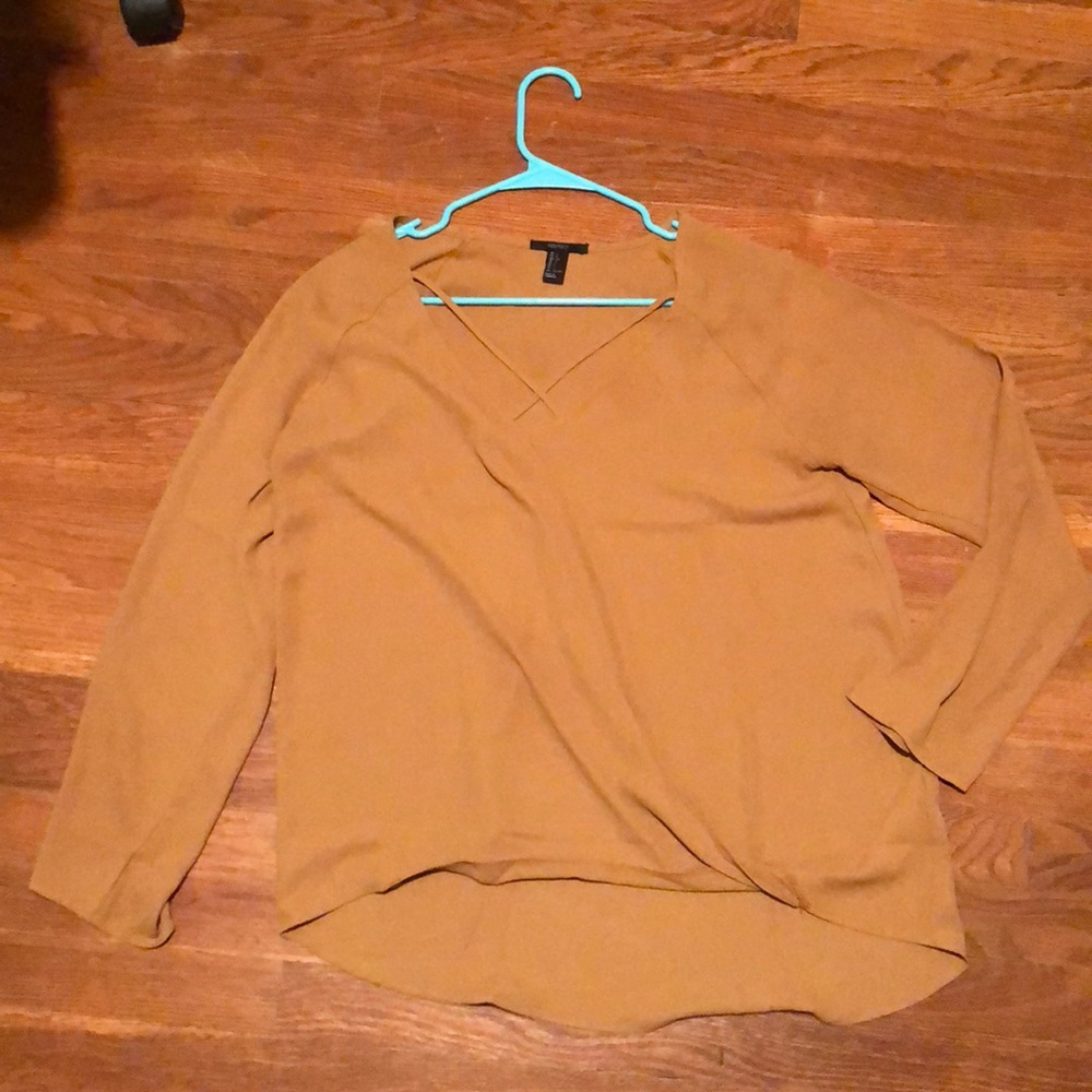 Mustard surplice blouse